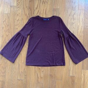 Apt 9 Wine Colored Sweater with Bell Sleeve